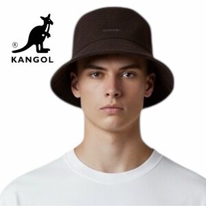 Kangol Men's Brown Wool Bucket Hat - Size L